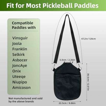 zxbaers 2PCS Pickleball Paddle Cover, Universal Pickleball Racket Sleeve Neoprene with Shoulder Strap, Pickleball Paddle Storage Bag Fit for Most USAPA Standard Pickleball Paddle Accessories
