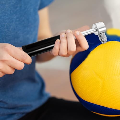 Portable 8-inch Sports Ball Pump for Basketball Soccer Volleyball with Pump Needle and Flexible Hose Handheld Inflation for Outdoor Team Sports and Exercise Balls