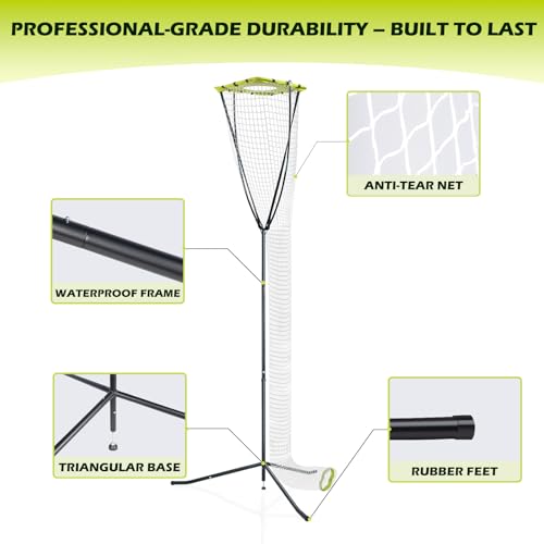 Volleyball Training Equipment, Volleyball Setter Training Net with Adjustable Height (7.5-10.5 FT) & Angle, Serve Trainer Equipment with Carry Bag for Serving, Spiking & Setting Drills