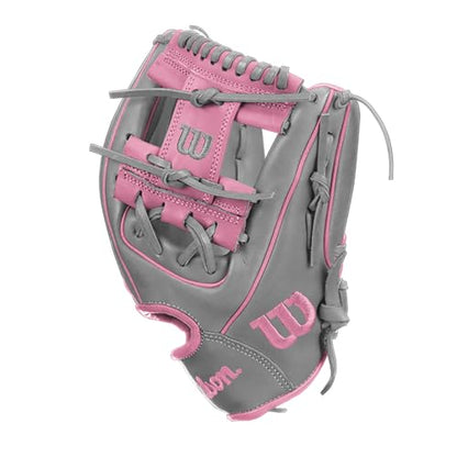 Wilson A2000 1786 Baseball Glove, Right Hand Throw, Infield Series - Exclusive Edition - color: Gray/Pink