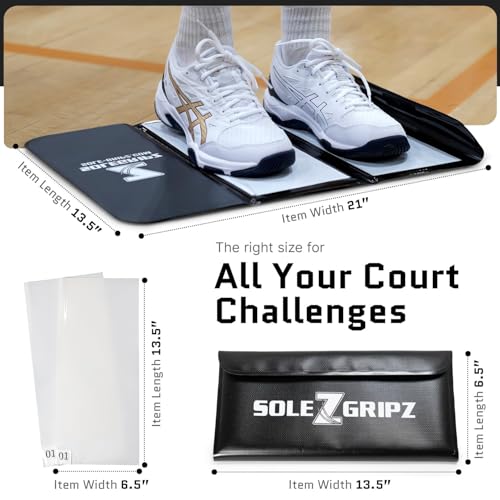 Portable Basketball & Volleyball Sticky Mat by Sola Athletics– Foldable, Reusable, Non-Slip Traction Board for Court Shoe Grip – Perfect for Hardwood Floors –60 Sticky Sheets