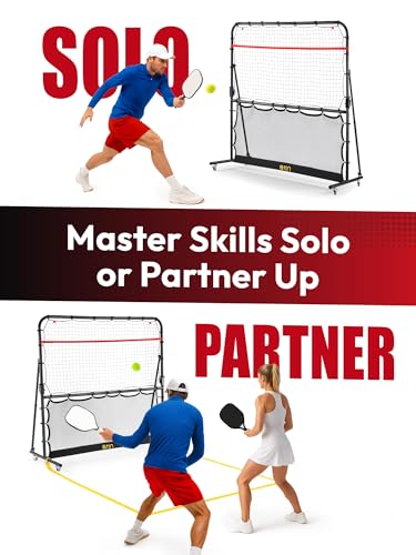 A11N SPORTS Pickleball Rebounder with Adjustable Angles & 360° Wheels – Practice Rebounder for Forehand, Backhand, Dinks, Volleys – Ideal for Indoor Garage or Outdoor Driveway
