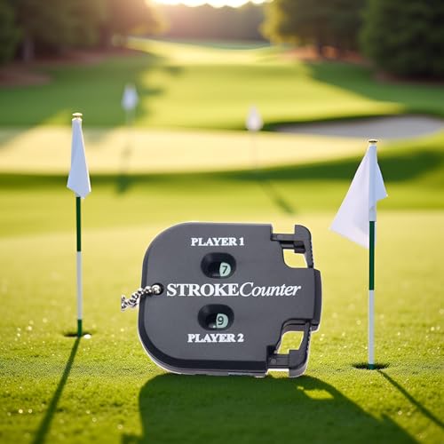Black Golf Stroke Shot Putt Score Counter Golf Accessories, Two Digits Scoring Keeper with Key Chain Golf Training Aids Sports and Outdoors