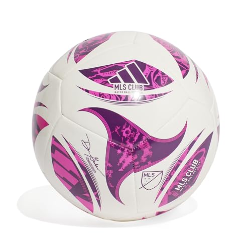 adidas Unisex MLS Soccer Ball - color: White/Purple Burst/Glory Purple, size: 4