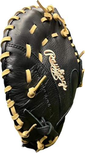 Rawlings Select PRO LITE Youth First Base Mitt 11.5" & Catcher’s Mitt 32" Blonde/Black | Lightweight Leather | Easy Break-in | Right Hand Throw - size: 11.5" | First Base