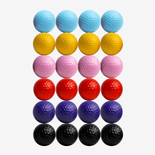 Thorza Colored Golf Balls - Multicolored Set of 6, 12, 24 Mini Golf, Putting Practice and Training - size: Set of 24