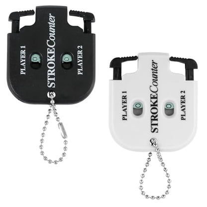 PEUTIER 2pcs Mini Golf Score Counter, 2.2x1.93x0.35in Golf Indicator Counter Golf Stroke Counter 2 Player Portable Golf Counter Clicker for Golf Shot Competition Game Scoring Keeper