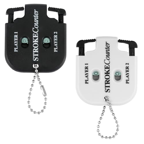 PEUTIER 2pcs Mini Golf Score Counter, 2.2x1.93x0.35in Golf Indicator Counter Golf Stroke Counter 2 Player Portable Golf Counter Clicker for Golf Shot Competition Game Scoring Keeper