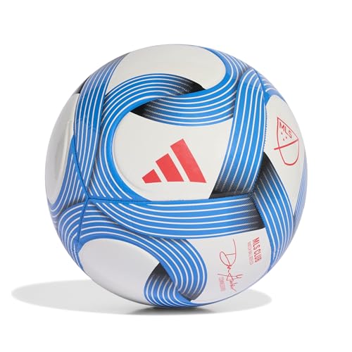adidas Unisex MLS Soccer Ball - color: White/Glory Blue/Lucid Red, size: 4