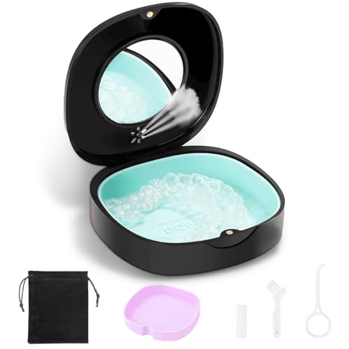 Doboli Retainer Case,Slim Aligner Mouth Guard Case Compatible with Invisalign Black - color: Black