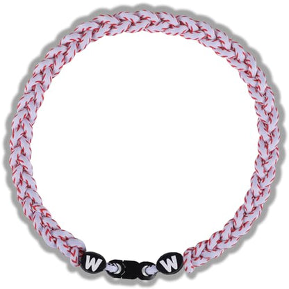 Willtok Premium 18inch Baseball Necklace w/Nylon Tri-Braided Rope Tornado Design - color: Baseball Stitch