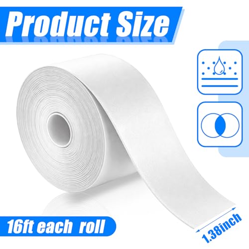 Deekin 2 Pieces Racket Protection Tape Racquet Head Guard for Tennis Practice Racquetball, 16.4' Roll - color: White