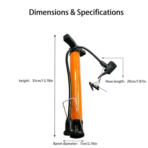 Portable Floor Bike Pump with Dual Presta & Schrader Valves – Includes Ball Needle for Inflating Balls & Tires, Heavy-Duty Air Pump for Bicycles, Mountain Bikes & Sports Equipment