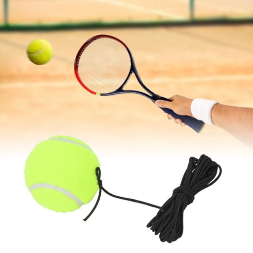 Tennis Ball with 4M Elastic String – Single Tennis Training Tool for Practice Tennis Skills,Rebound Control for Beginners Indoor Outdoor
