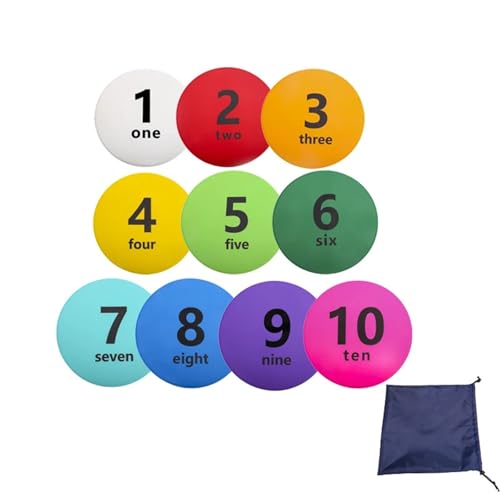 Spot Markers 1 Set of 10 with 30cm Flat Soft Landmark Pad English Alphanumeric Sign Pad Landmark Pad Roadblock Football for Training Exercise Drills Gym Football