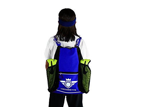 Soccerware Soccer Bag Backpack - Youth & Kids, Organize Sports Gym Equipment - Boys Girls - color: Blue
