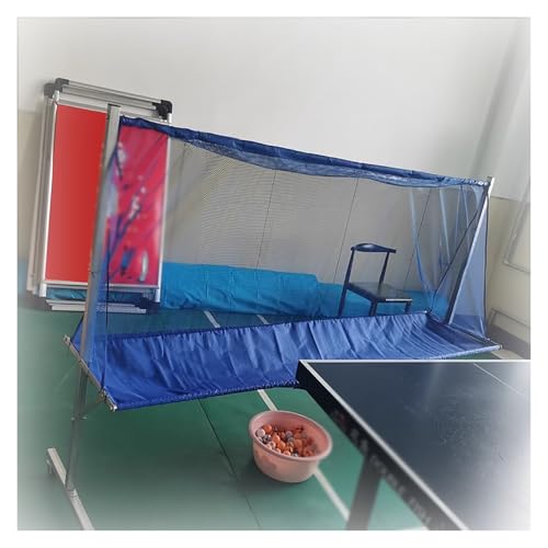Professional Table Tennis Ball Catch Net/Return Rack, Ping Pong Catch Net for Any Table, Rolling Metal Ping Pong Practice Stand Collector Net(Silver) - color: Silver