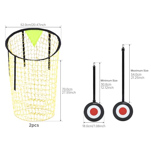 Soccer Target Net and Disc Set with Drawstring Backpack– 20” Goal Target Net (2 PCS) + 7" ABS Target Disc – Adjustable Straps, Clear Visibility for Shooting Accuracy for Solo Drills, Team Training