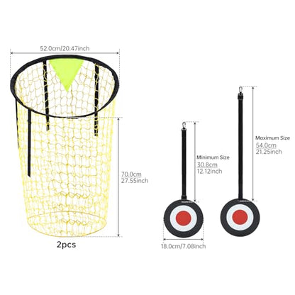 Soccer Target Net and Disc Set with Drawstring Backpack– 20” Goal Target Net (2 PCS) + 7" ABS Target Disc – Adjustable Straps, Clear Visibility for Shooting Accuracy for Solo Drills, Team Training