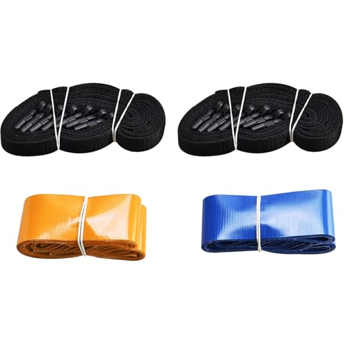 14 Players Flag Football Belts, Adjustable Flag Football Belt Set with Orange and Blue Flags for Youth and Adult, Each Belt with 3 Flags