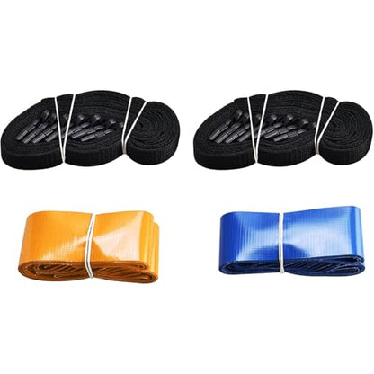 14 Players Flag Football Belts, Adjustable Flag Football Belt Set with Orange and Blue Flags for Youth and Adult, Each Belt with 3 Flags