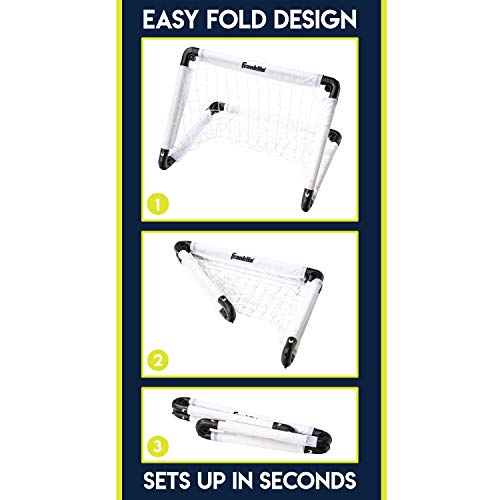 Franklin Sports Kids Mini Soccer Goal Set - Backyard/Indoor Mini Net and Ball with Pump - 22" x 17"