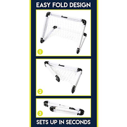 Franklin Sports Kids Mini Soccer Goal Set - Backyard/Indoor Mini Net and Ball with Pump - 22" x 17"