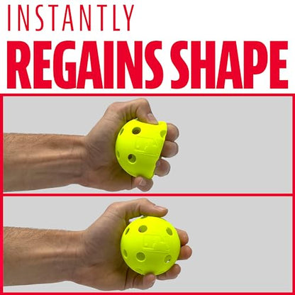 MLB Indestruct-A-Ball Optic Training Balls (8-Pack), 9-Inch, Yellow
