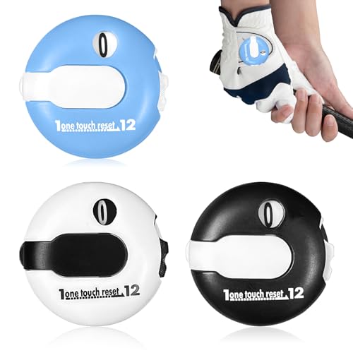 Golf Score Counter - 3 Pack Mini Stroke Trackers, Multi-Colored Compact Golf Scoring Tools for Easy Use on The Green - color: 3-color