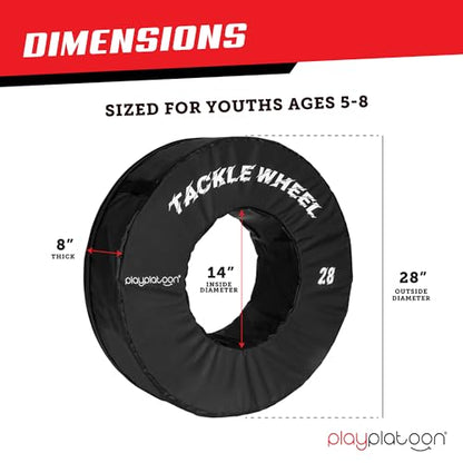 Play Platoon Football Tackle Dummy - Tackling Wheel Dummies for Youth Football Training - Tackle Wheel for Blocking, Hitting Drills and Practice - size: 28 Inch