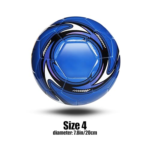Soccer Ball Size 3,4,5 Soft PU with Football Bag Needle for Practice Training - color: Pearl Blue, size: Size 4