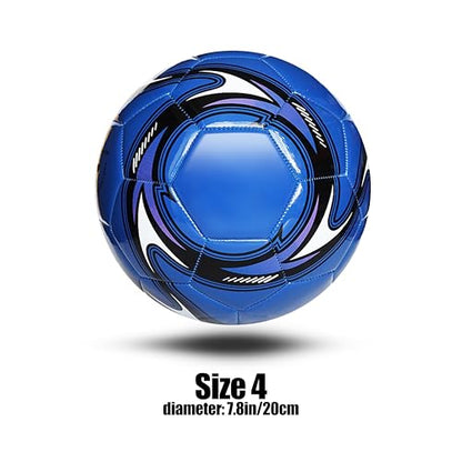 Soccer Ball Size 3,4,5 Soft PU with Football Bag Needle for Practice Training - color: Pearl Blue, size: Size 4