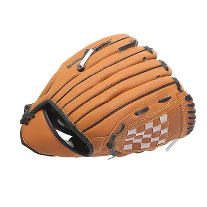 10.5/11.5/12.5 Inch Synthetic Leather Baseball Mitt - Left Hand Deep Pocket Design for Infield Practice, Beginner Softball Glove - color: Brown, size: Large