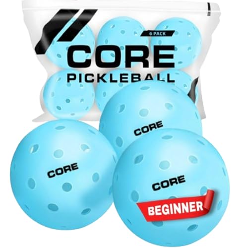 CORE Pickleball: PRO-40 | Outdoor Pickleball Balls - Durable, Regulation Size - USAPA Tournament Approved & Official Brand-Pickleball World Cup - color: Blue - 6-Pack