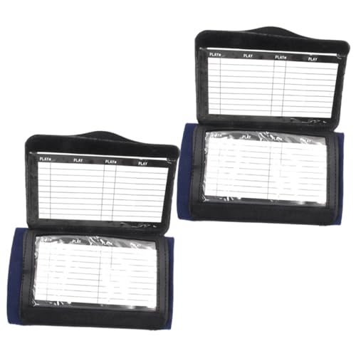 GALPADA 2 Pcs Football Play Wristband Card Holder, Soft Touch Multi-use Sports Wrist Wraps for Quarterback and Softball, Blue Adjustable Tactical Arm Bands for Outdoor Training