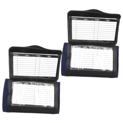 GALPADA 2 Pcs Football Play Wristband Card Holder, Soft Touch Multi-use Sports Wrist Wraps for Quarterback and Softball, Blue Adjustable Tactical Arm Bands for Outdoor Training