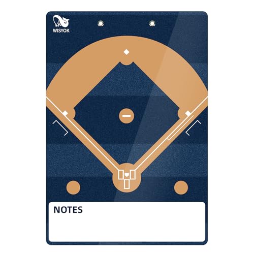 WISYOK Double-Sided Dry Erase Baseball Clipboard for Coaches, Baseball Coaching Lineup Board with Marker Deep Blue - style: Baseball Deep Blue
