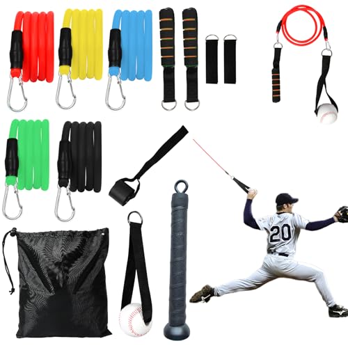 Davllin Baseball Resistance Trainer,Training Aid for Baseball Softball Pitchers,Interchangeable Grips to Build Arm Strength,Arm Bands for Baseball Players,Baseball Throwing Trainer,Great to Warm-Up
