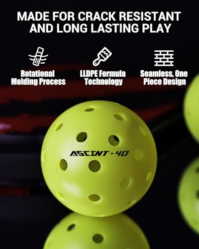Warping Point Outdoor Pickleball Balls USAPA Approved | 4 Pack, 12 Pack | 40 Holes Competition Pickle Balls for Tournament Play | Crack Resistant Pickleball for Beginner Intermediate Pro Player - style: Outdoor - 4 Pack