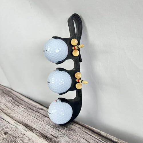 2 in 1 Golf Ball Tee Holder - Quick Release - Golf Accessory for Club Bag