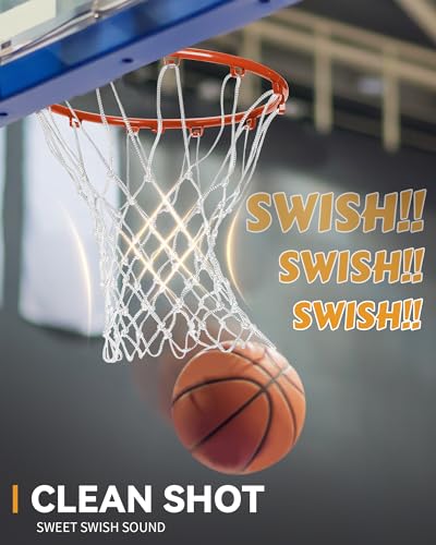 Professional Basketball Net Replacement Heavy Duty, Upgraded Durability [7.16oz], All Weather Anti Whip, Fits Standard Indoor Outdoor Rims - 12 Loops - style: White