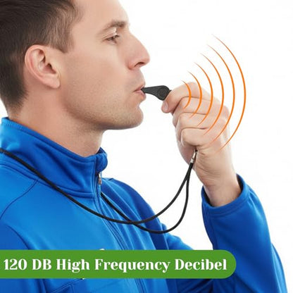 100 Pcs Coach Whistle with Lanyard, Plastic Emergency Whistle Bulk Loud Sound Sports Whistles for Referees Coaches Emergencies Athletes Training Outdoor Sports