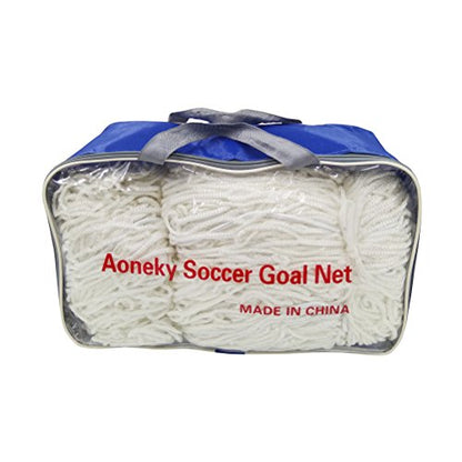 Aoneky Polyester Soccer Goal Net - 4 mm Cord - Replacement Full Size Football Post Net- Heavy Duty Soccer Netting - NOT Include Posts - size: 12 x 6 Ft