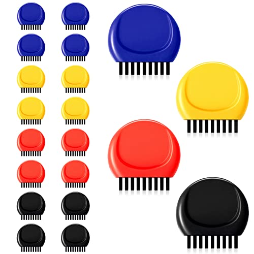 Nuanchu Pocket Golf Brushes - Mini Golf Club Groove Cleaner for Heads, Balls and Shoes - Black, Red, Blue, Yellow