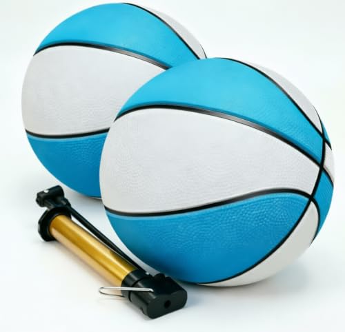 TNELTUEB Mini Basketball Replacement 8.5 Inch Pool Basketballs Ball Hoop Indoor Outdoor Toy, Fits All Standard Swimming Pool Basketball Hoop Pool Game Toy Water Games - color: 2 Pack(8.5 Inch) Blue&White
