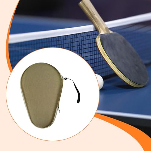 Menolana Table Tennis Racket Cover Portable Thoughtful Gift EVA Storage Bag Paddle Case for Travel Outdoor Indoor Training, light brown, 28.5cmx19cm