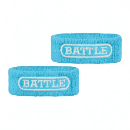 Battle Football Armbands - High-Performance Bands for Football Athletes - Includes 2 Bicep Bands - Ultra-Soft Material to Wick Away Sweat and Keep Hands Dry and Comfortable - Machine Washable - color: Columbia Blue