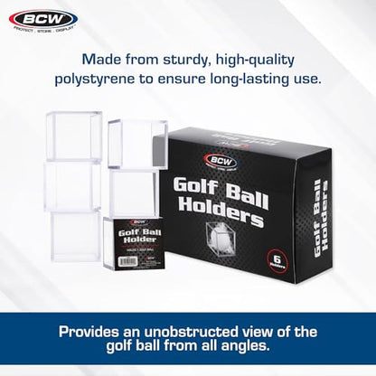 BCW Golf Ball Display Case - 1 ct Clear Polystyrene Shell Golf Ball Display Two-Piece Compact Design Display Case for Your Collectible Golf Ball Golf Ball Holder