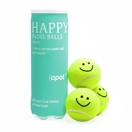 LAPAT Padel Balls - Single can w 3 Balls - Pro Quality - Paddle Tennis - color: Standard. Happy