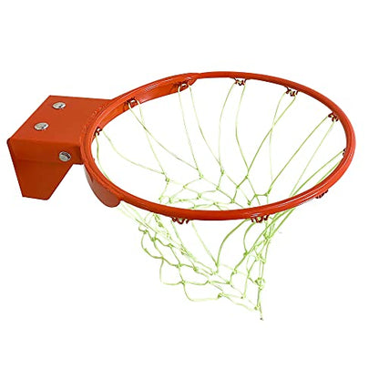 THUNDERBAY 18 inch Standard Double Spring Flex Reinforced Wall Mounted Basketball Rim, Two Nylon Nets Include One Nightlight Basketball Net - style: Fits 5"x 5" , 5"x 4" , 4"x 3"，5"x 3" Hole Pattern